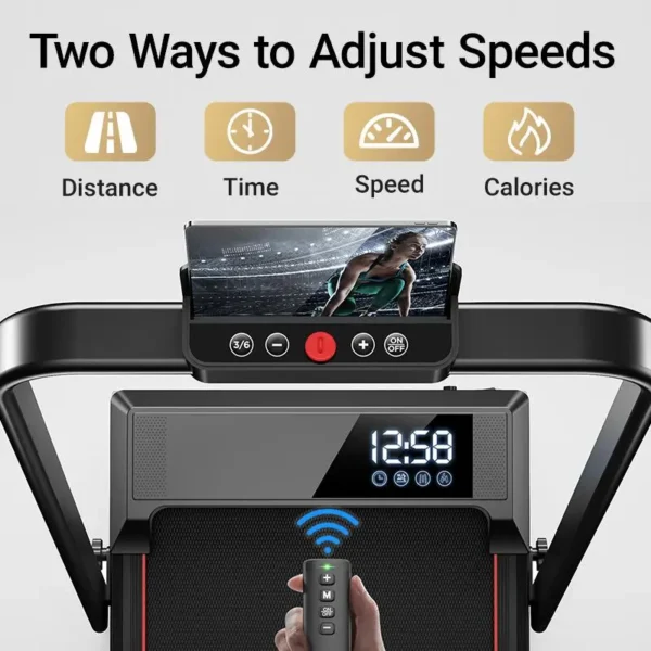 UMAY-Tapis de course pliable à moteur sans balais, vitesse jusqu'à 12 km/h, inclinaison réglable, compact et silencieux-idéal pour l'entraînement à domicile (jusqu'à 136 kg) - Imagen 2