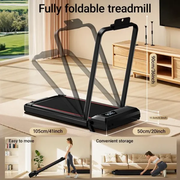 UMAY-Tapis de course pliable à moteur sans balais, vitesse jusqu'à 12 km/h, inclinaison réglable, compact et silencieux-idéal pour l'entraînement à domicile (jusqu'à 136 kg) - Imagen 3